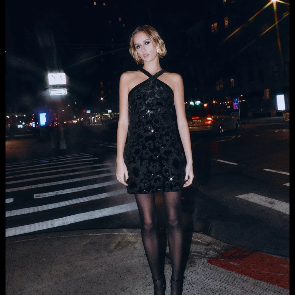 Elegant Black Halter Dress